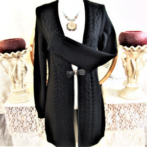 CALVIN KLEIN 50% wool Cardigan SWEATER long  L